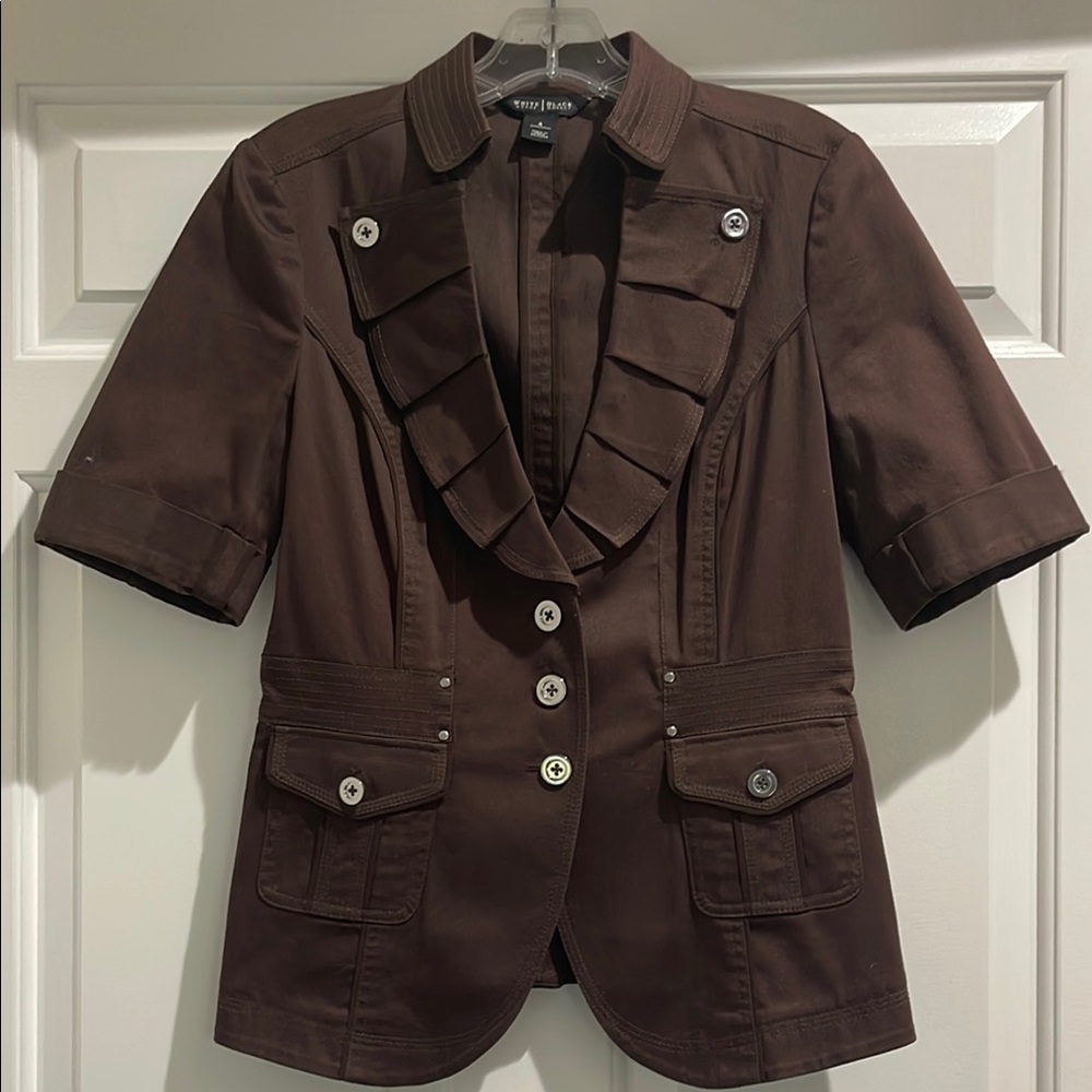 White House Black Market Brown Short Sleeve Blazer